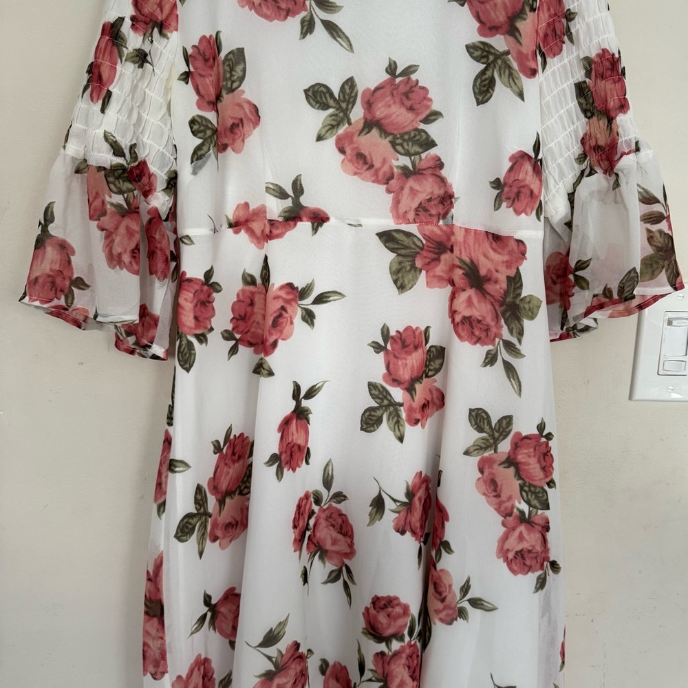 Floral Print Dress with Bell Sleeves